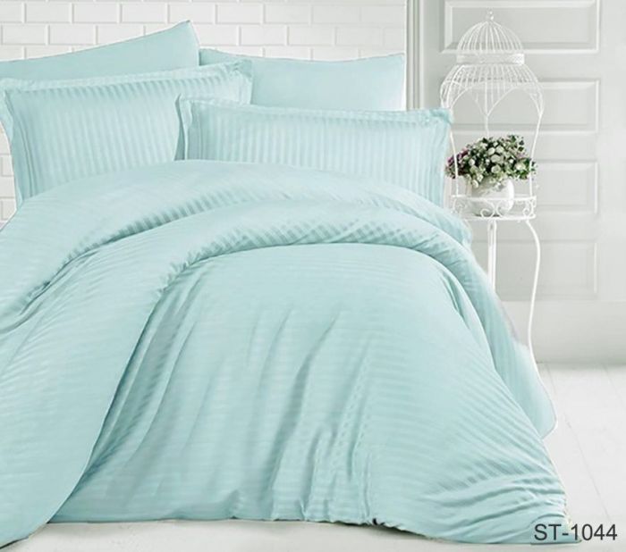Комплект постільної білизни двоспальний наволочки 50*70см Страйп-Сатин LUXURY ST-1044