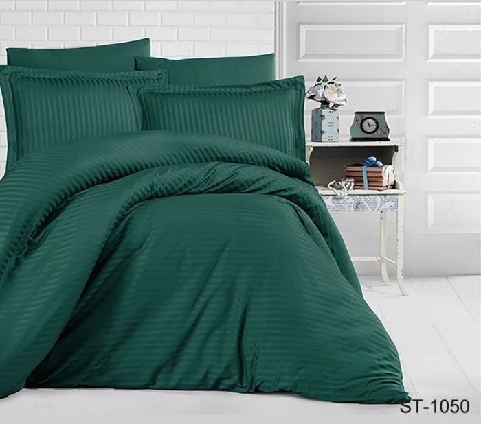Комплект постільної білизни двоспальний Страйп-Сатин LUXURY ST-1050