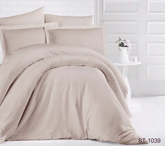 Комплект постільної білизни євро наволочки 50*70см Страйп-Сатин LUXURY ST-1039