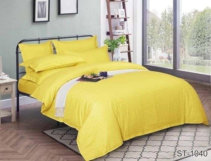 Комплект постільної білизни євро Страйп-Сатин LUXURY ST-1040