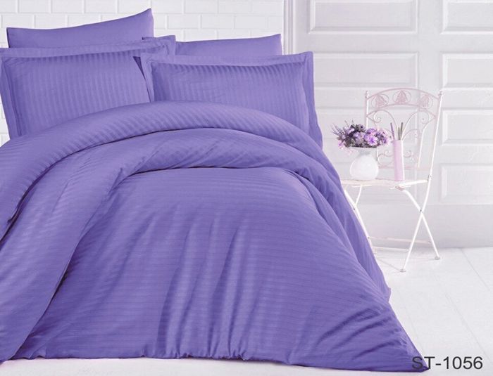 Комплект постільної білизни євро наволочки 50*70см Страйп-Сатин LUXURY ST-1056