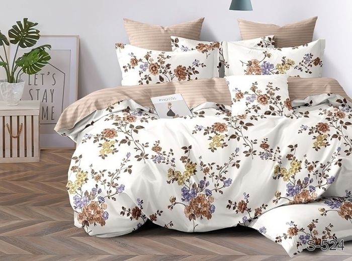 Комплект постільної білизни двоспальний Сатин S524