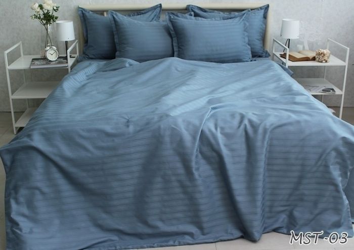 Комплект постільної білизни двоспальний наволочки 50*70см Страйп-Сатин Multistripe MST-3