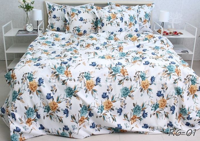 Комплект постільної білизни двоспальний наволочки 50*70см Ранфорс Gofre RG-1