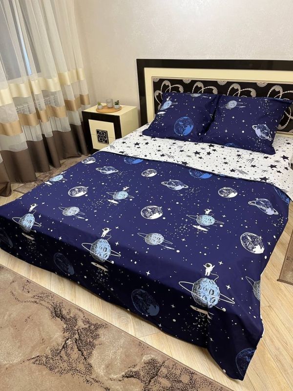 Комплект постільної білизни євро Премиум 03-007-7 Бязь наволочки 70*70см