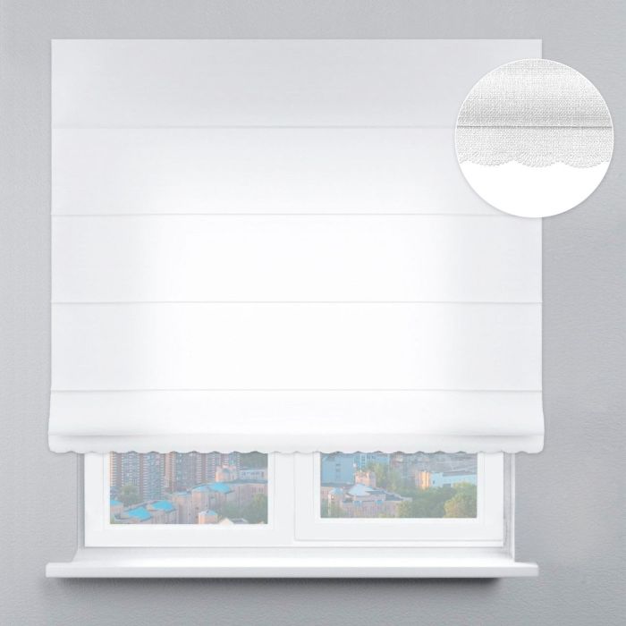 Римська штора Велюр з ланцюжковим карнизом з ажуром білий