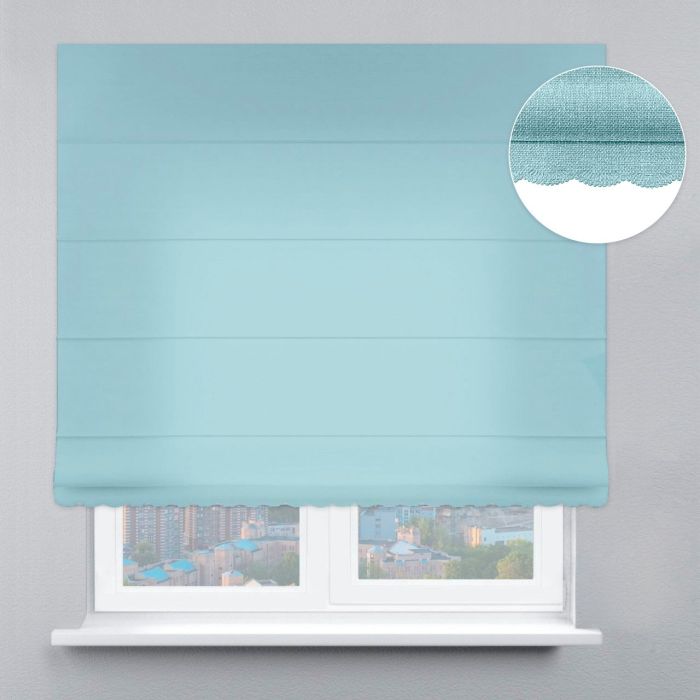 Римська штора Велюр з ажуром бірюзовий