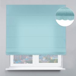 Римська штора Велюр з ланцюжковим карнизом з ажуром бірюзовий