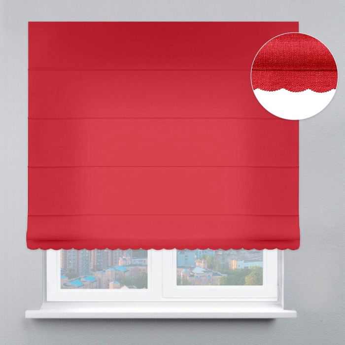 Римська штора Велюр з ажуром червоний