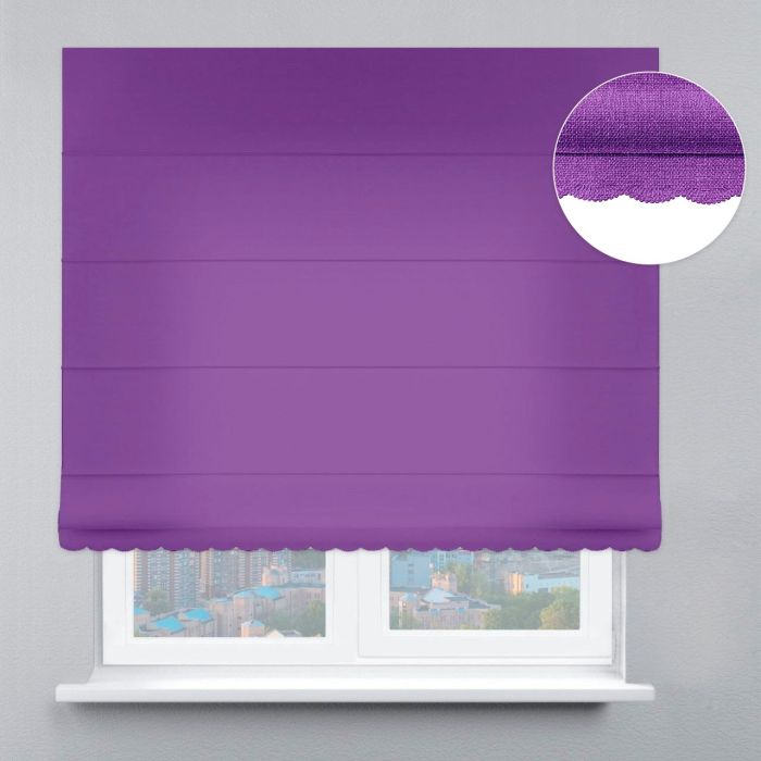 Римська штора Велюр з ажуром темно-фіолетовий