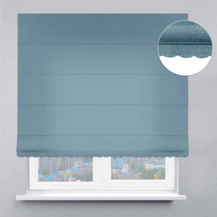 Римська штора Велюр з ланцюжковим карнизом з ажуром морський