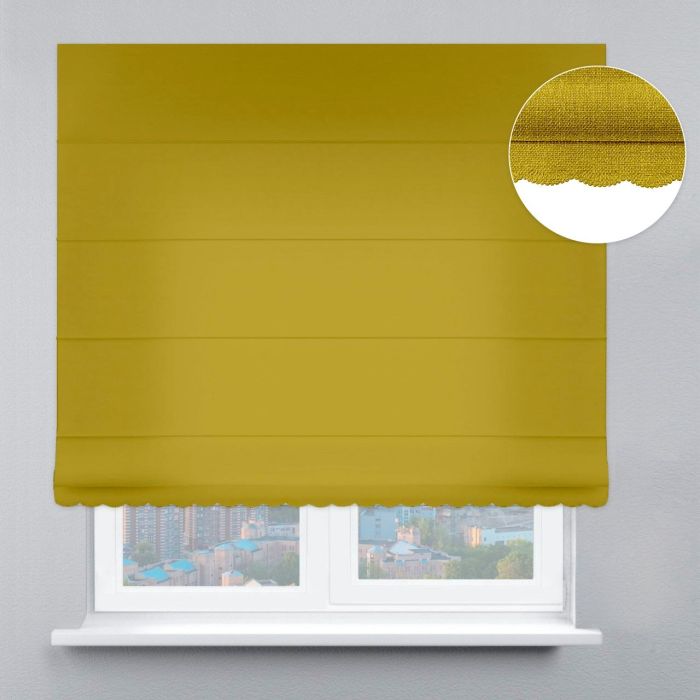 Римська штора DECOLIV Велюр с ажуром горчичный