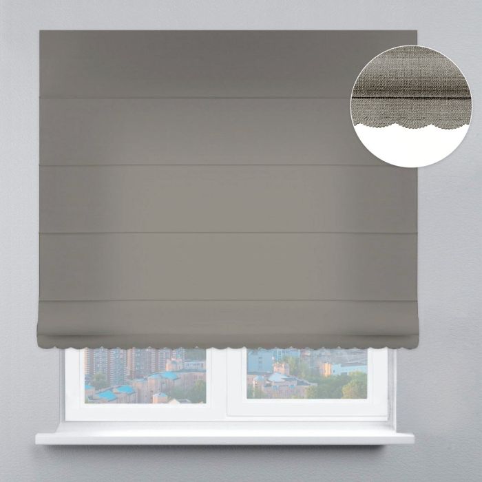 Римська штора Велюр з ажуром сірий