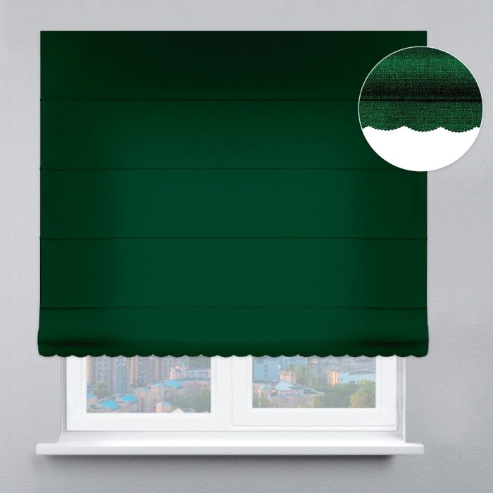 Римська штора Велюр з ажуром малахітовий