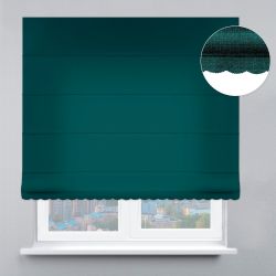 Римська штора Велюр з ажуром темно-бірюзовий