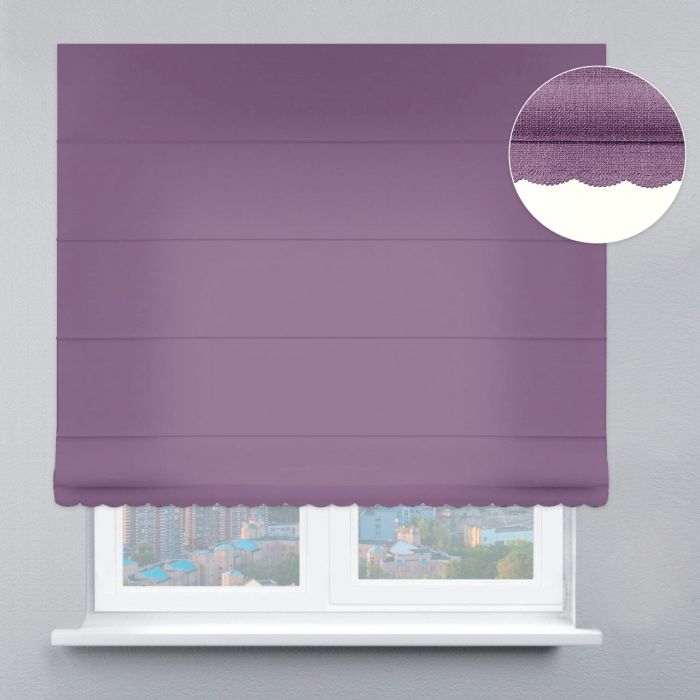Римська штора Велюр з ажуром фіолетовий