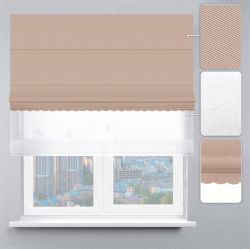 Римська штора День-Ніч Тюль/Блекаут Перфект із ланцюжковим карнизом з ажуром бежевий