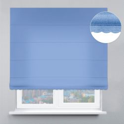 Римська штора Велюр з ажуром небесний