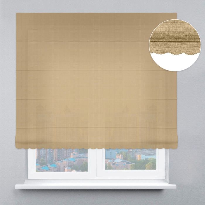 Римська штора Льон з ажуром бежевий