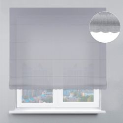 Римська штора Льон з ажуром стальний