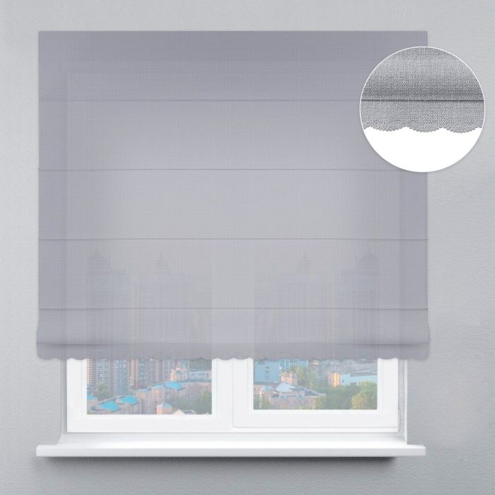 Римська штора Льон з ажуром стальний