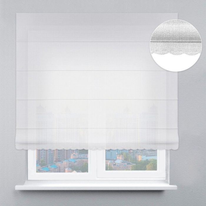 Римська штора Льон з ажуром білий