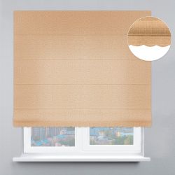 Римська штора Рогожка дімаут з ажуром бежевий