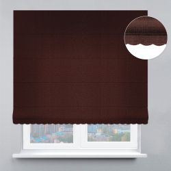 Римська штора Рогожка дімаут з ажуром шоколадний