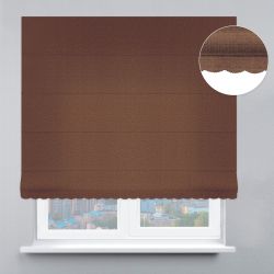 Римська штора Рогожка дімаут з ажуром горіховий