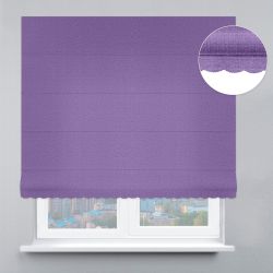 Римська штора Рогожка дімаут з ажуром бузковий