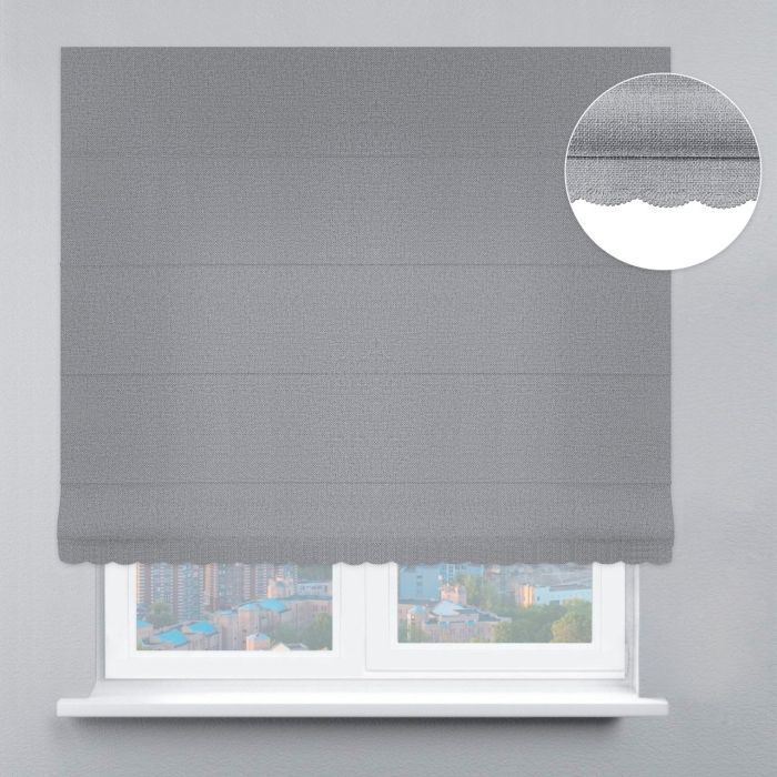 Римська штора Рогожка дімаут з ажуром стальний