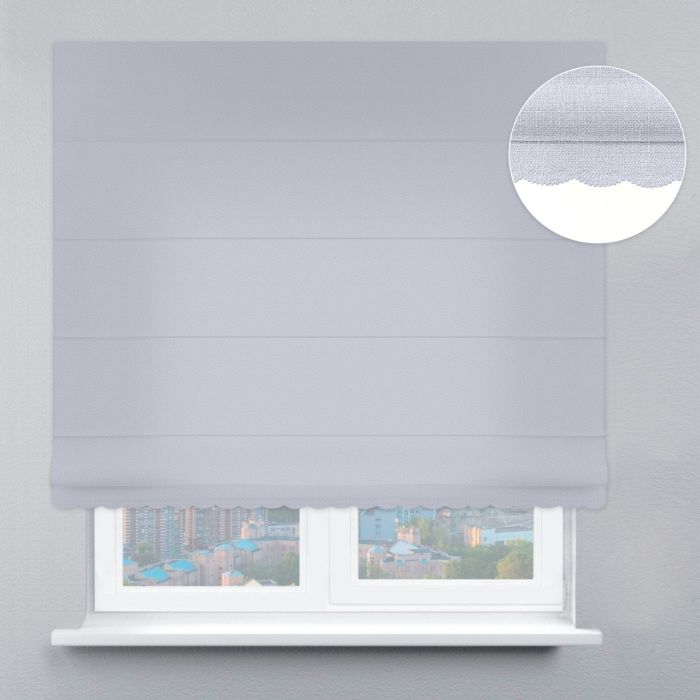 Римська штора Софт люкс з ланцюжковим карнизом з ажуром стальний