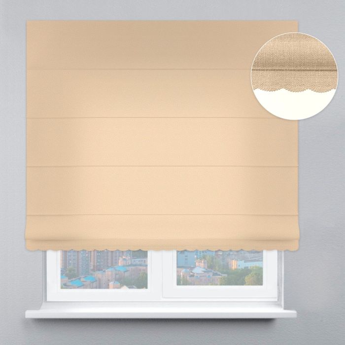 Римська штора Софт люкс з ланцюжковим карнизом з ажуром бежевий