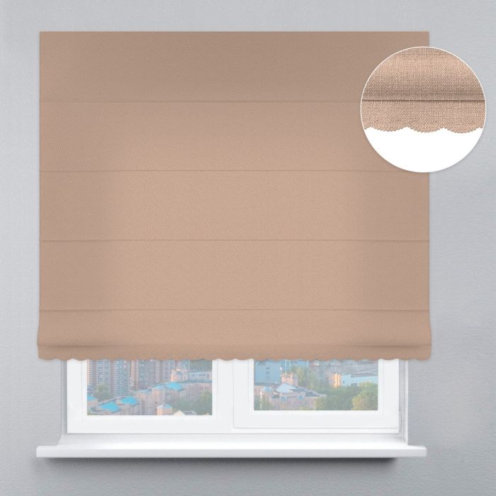 Римська штора Блекаут Перфект з ланцюжковим карнизом з ажуром бежевий