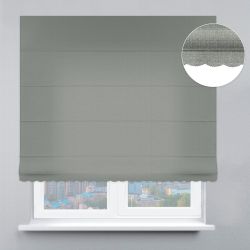 Римська штора Блекаут Перфект з ланцюжковим карнизом з ажуром оливковий