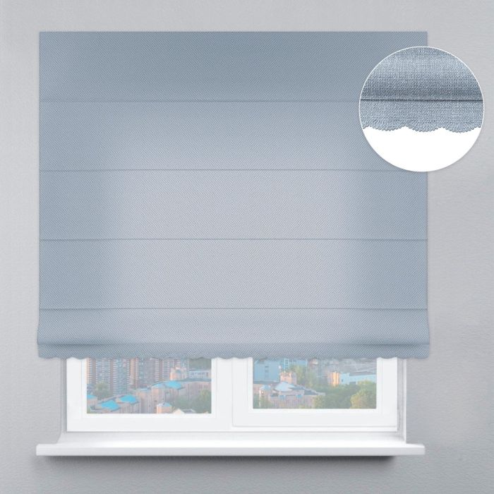 Римська штора Блекаут Перфект з ланцюжковим карнизом з ажуром світло-сірий