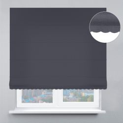 Римська штора Блекаут Перфект з ажуром графітовий