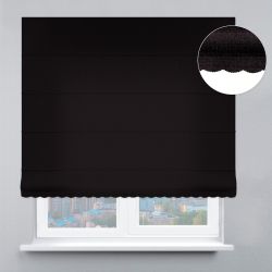 Римська штора Блекаут Перфект з ажуром чорний