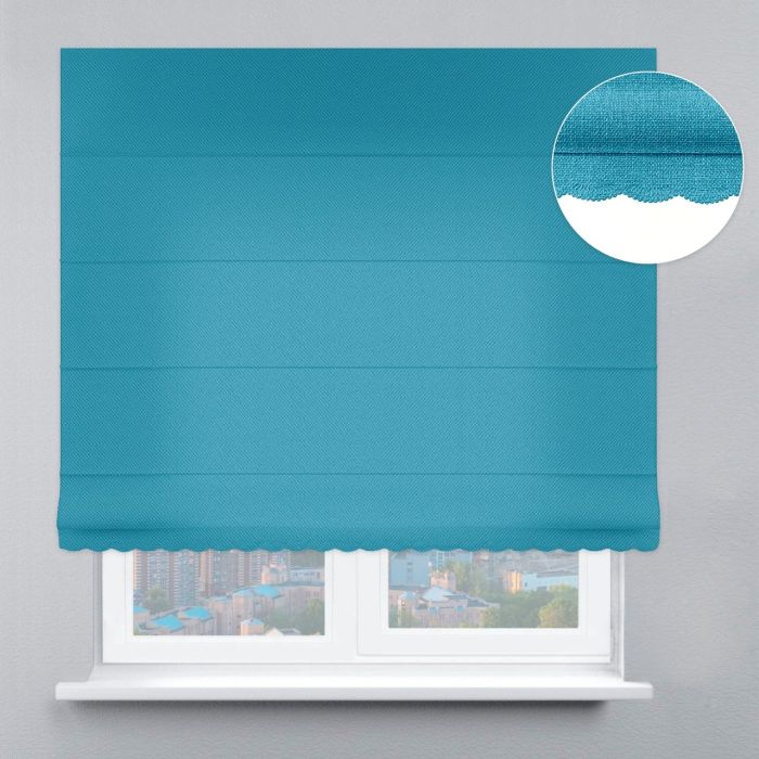 Римська штора Блекаут Перфект з ажуром блакитний