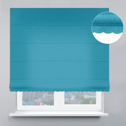Римська штора Блекаут Перфект з ланцюжковим карнизом з ажуром блакитний