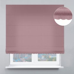 Римська штора Блекаут Перфект з ланцюжковим карнизом з ажуром пудровий