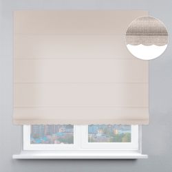 Римська штора Блекаут Рогожка Преміум з ажуром молочний