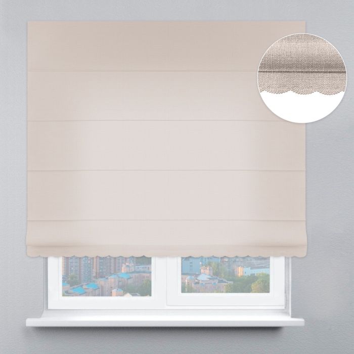 Римська штора Блекаут Рогожка Преміум з ажуром молочний