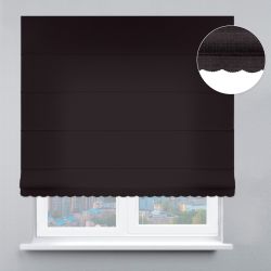 Римська штора Блекаут Рогожка Преміум з ажуром темно-графітовий