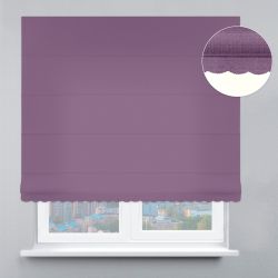Римська штора Блекаут Рогожка Преміум з ажуром бузковий