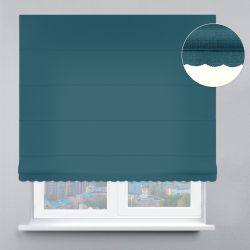 Римська штора Блекаут Рогожка Преміум з ажуром морський
