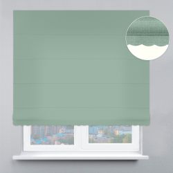 Римська штора Блекаут Рогожка Преміум з ажуром м'ятний