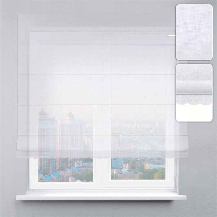 Римська штора Тюль із ланцюжковим карнизом із ажуром білий