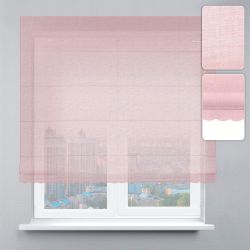 Римська штора Тюль із ланцюжковим карнизом із ажуром рожевий