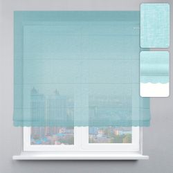 Римська штора Тюль із ланцюжковим карнизом із ажуром блакитний